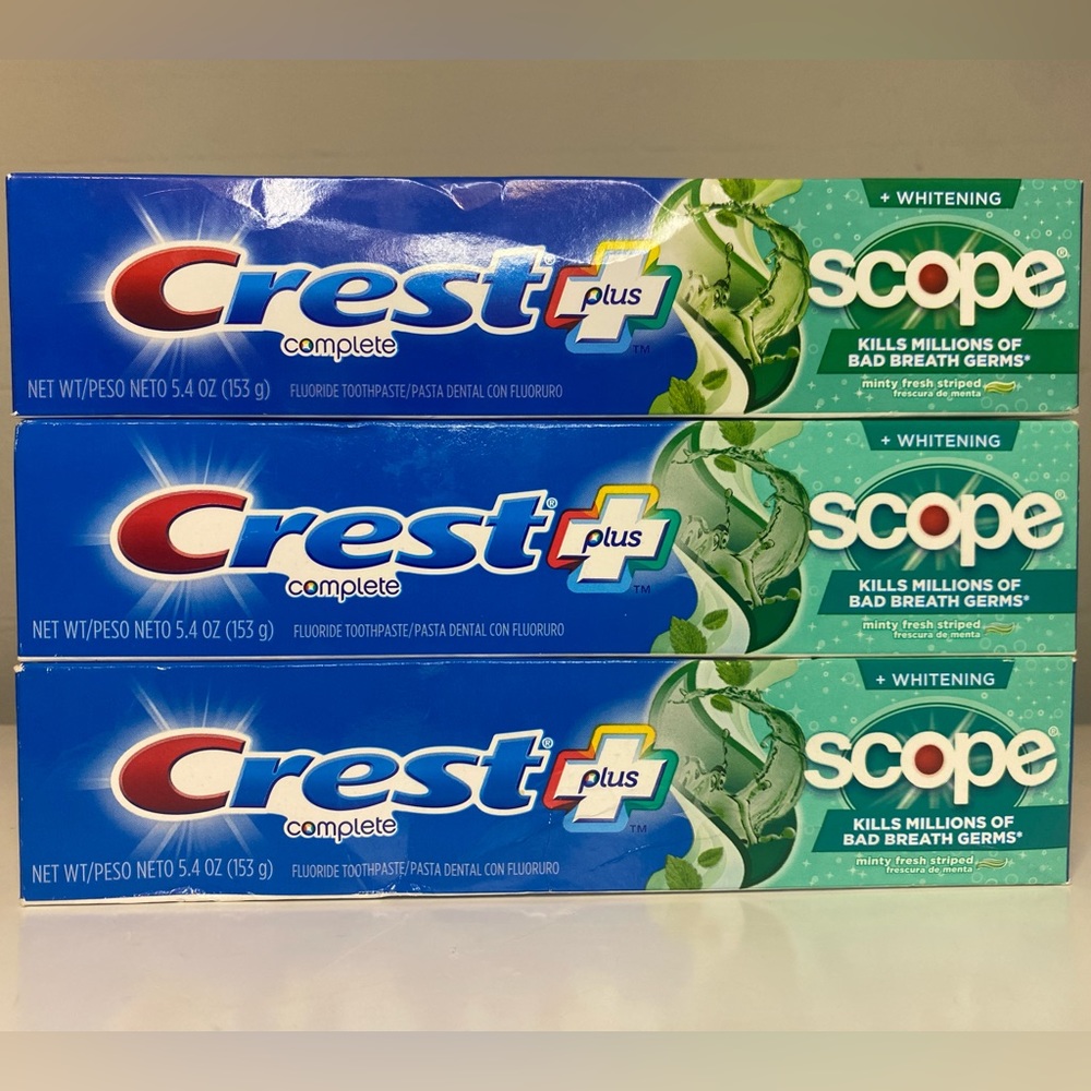 (3) Crest Complete Plus Scope + Whitening Fluoride Toothpaste 5.4oz